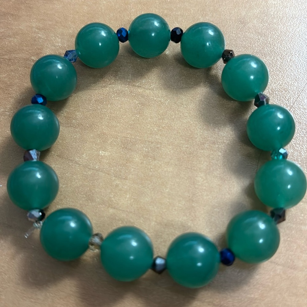 #088 Green Jade Lucky Bracelet 12mm NEW ARRIVAL